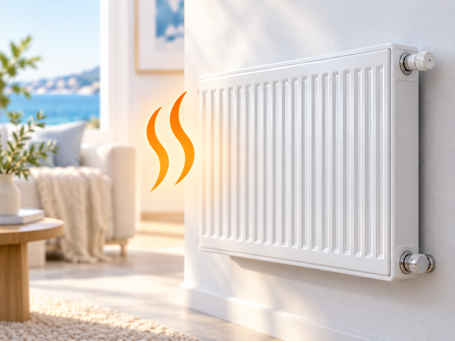 Pompe à chaleur air/eau et radiateur installés par l'artisan